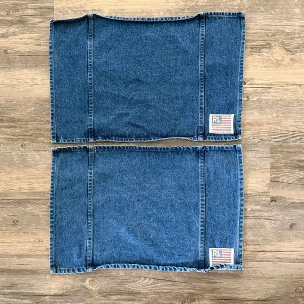 Vintage Polo Ralph Lauren Denim Placemats Set of 2 (13X20)